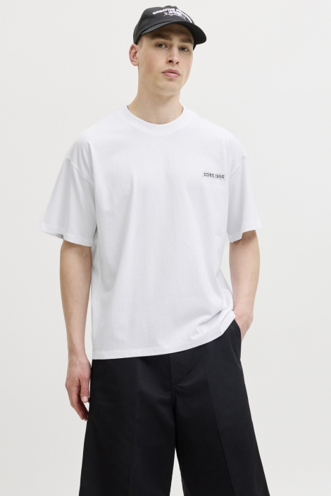Jack & Jones witte heren t-shirt | Model vooraanzicht