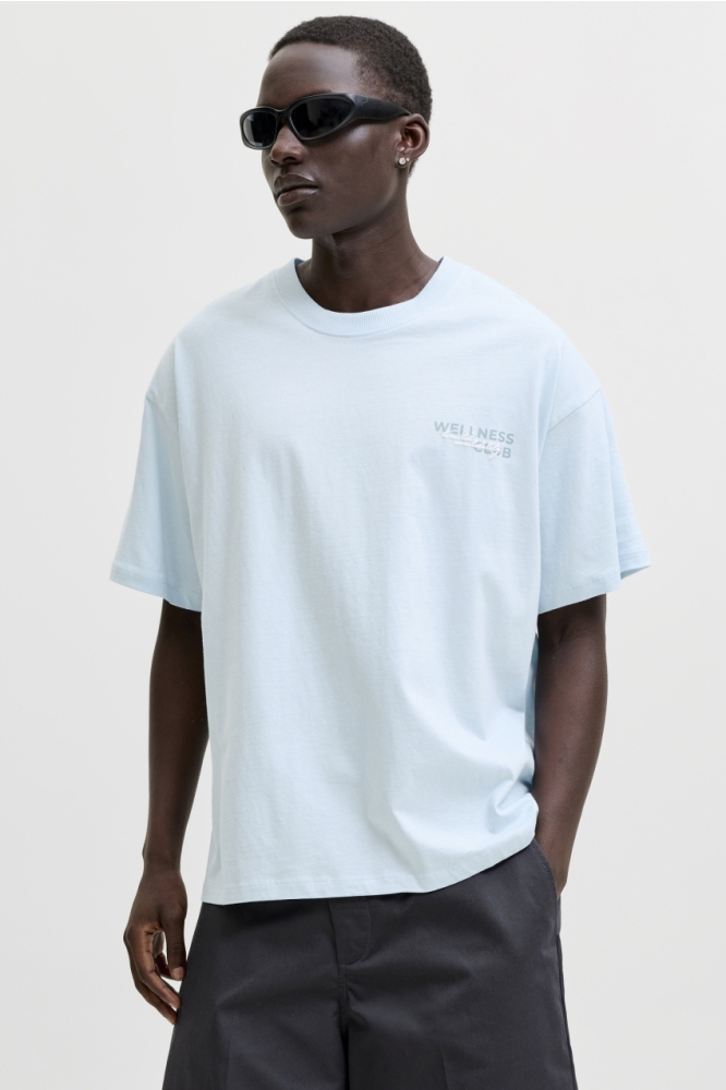 Jack & Jones blauwe heren t-shirt | Model vooraanzicht