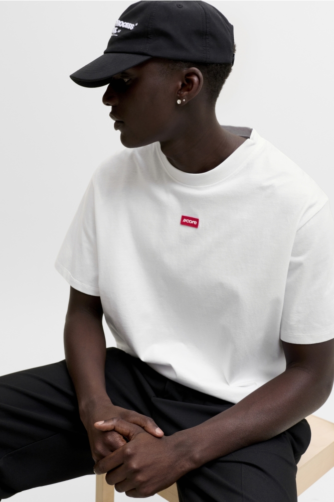 Jack & Jones witte heren t-shirt | Model vooraanzicht