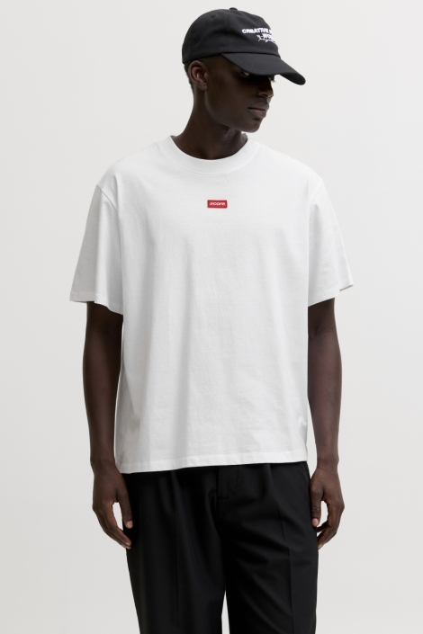 Jack & Jones witte heren t-shirt | Model vooraanzicht