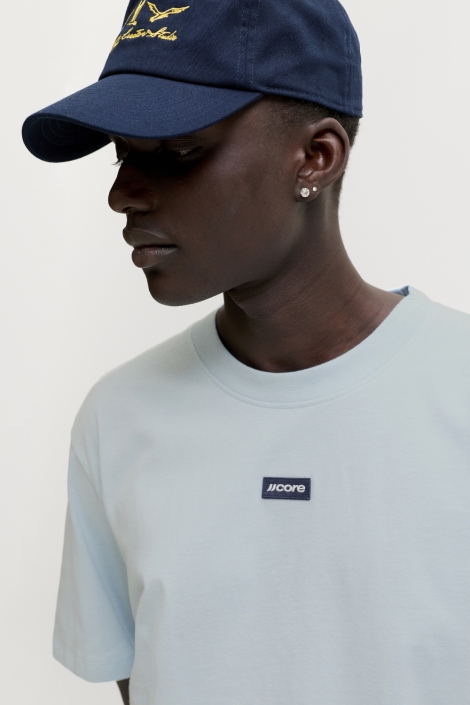 Jack & Jones blauwe heren t-shirt | Close up