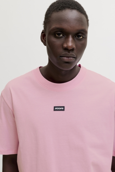 Jack & Jones roze heren t-shirt | Close up