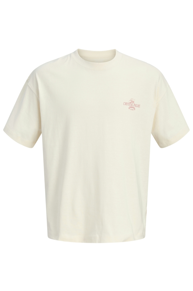 Jack & Jones beige heren t-shirt | Vooraanzicht