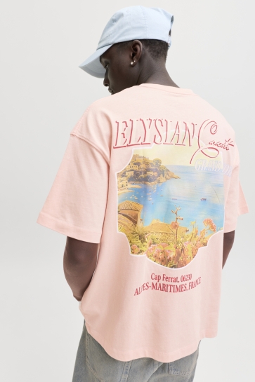 Jack & Jones T-shirt JORSANREMO BACK TEE SS CREW NECK LN 12296724 Peach Melba
