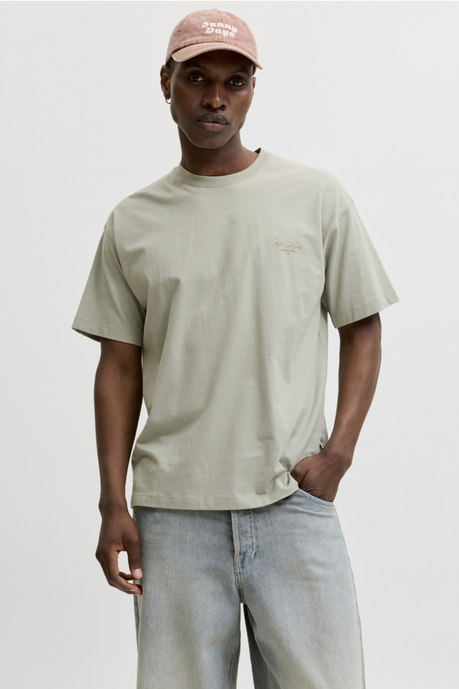 Jack & Jones groene heren t-shirt | Model vooraanzicht