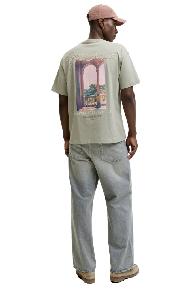 Jack & Jones groene heren t-shirt | Model achteraanzicht