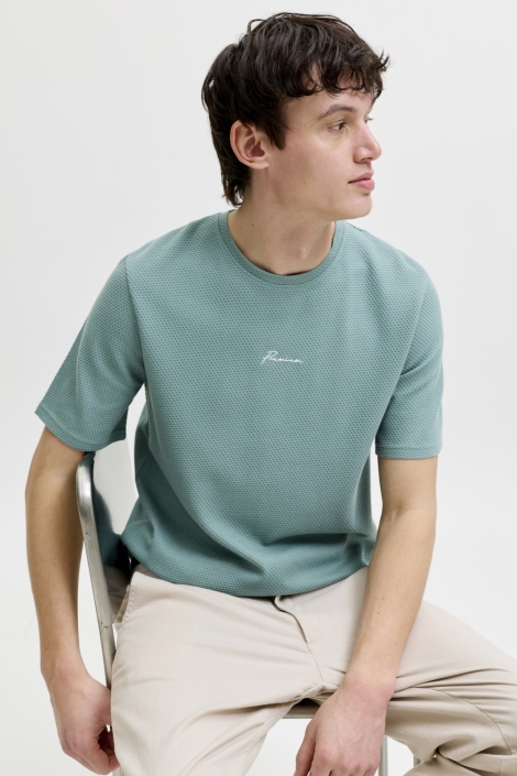 Jack & Jones groene heren t-shirt | Model vooraanzicht