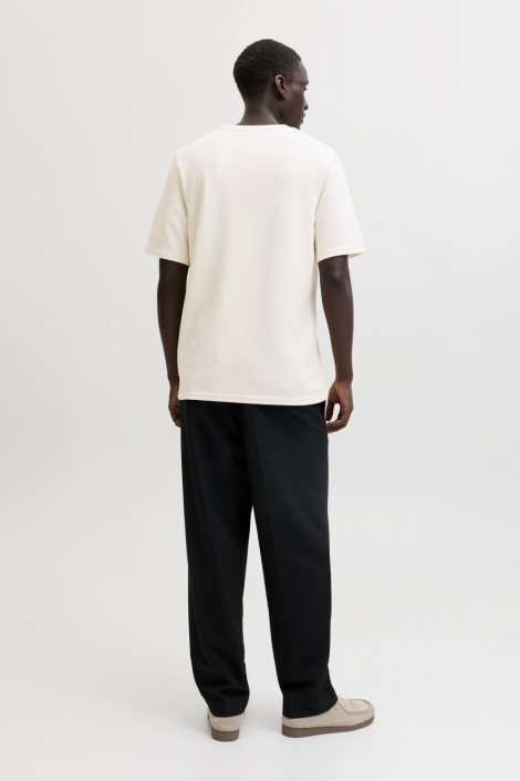 Jack & Jones ecru heren t-shirt | Model achteraanzicht