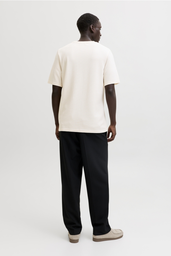 Jack & Jones ecru heren t-shirt | Model achteraanzicht