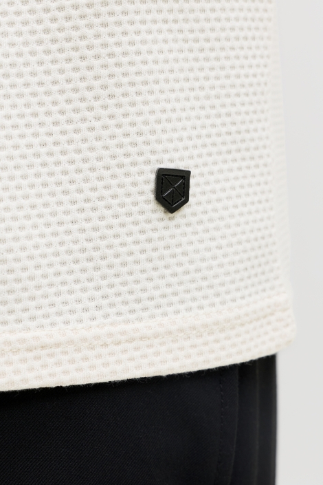 Jack & Jones ecru heren t-shirt | Close up