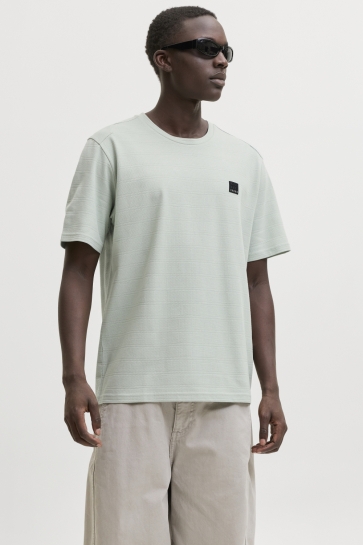 Jack & Jones T-shirt JCONEW PUFFER TEE SS CREW NECK SMU 12301696 AQUA GRAY/STRUCTURE