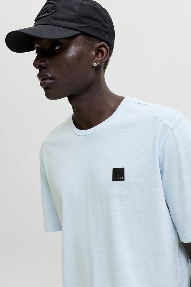 Jack & Jones blauwe heren t-shirt | Model zijaanzicht