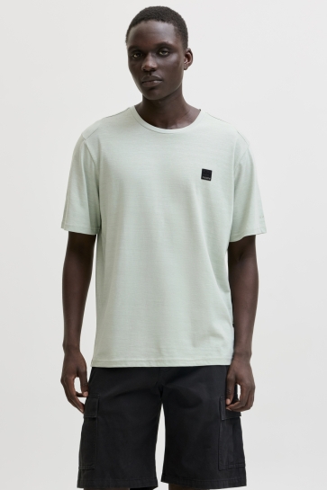 Jack & Jones T-shirt JCONEW PUFFER TEE SS CREW NECK SMU 12301696 AQUA GRAY/MELANGE