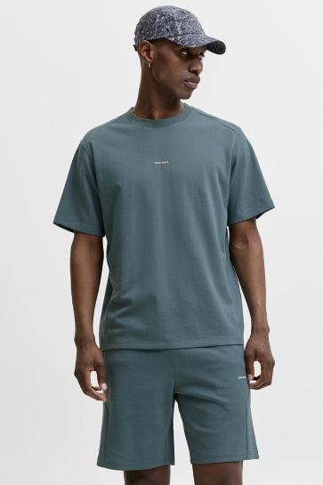 Jack & Jones T-shirt JCOSPONGYTEE SS CREW NECK SMU 12301890 North Atlantic/SET WITH SHORTS