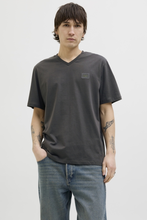 Jack & Jones grijze heren t-shirt | Model vooraanzicht