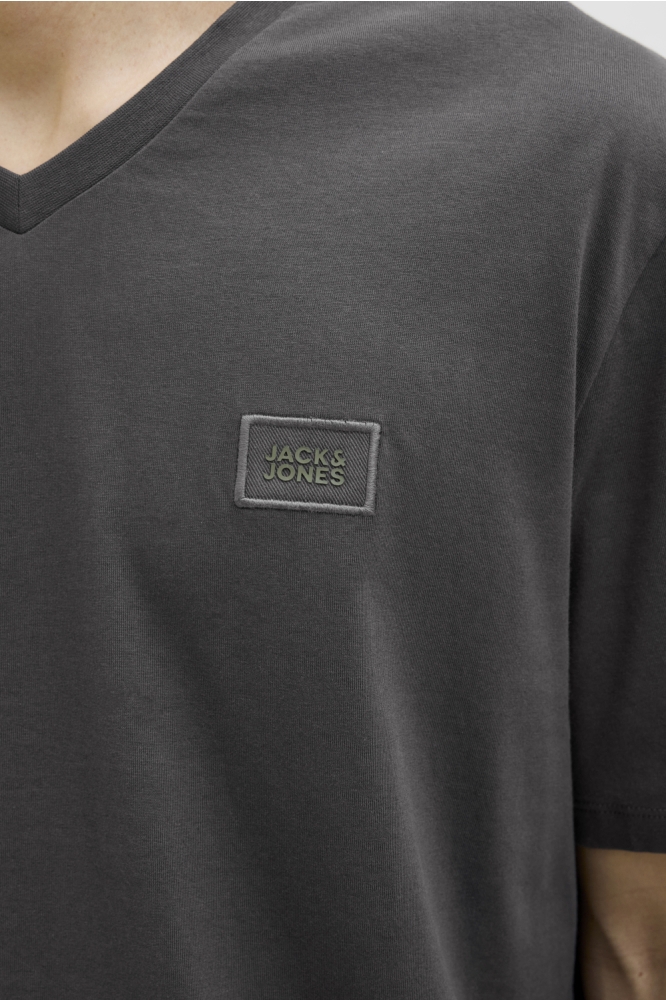 Jack & Jones grijze heren t-shirt | Close up