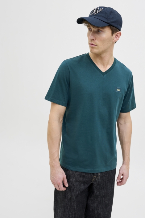 Jack & Jones groene heren t-shirt | Model vooraanzicht