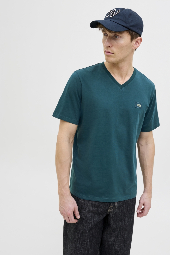 Jack & Jones groene heren t-shirt | Model vooraanzicht