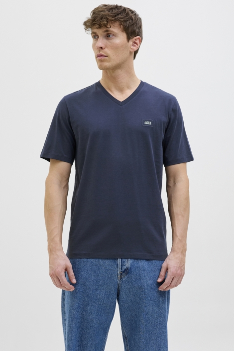 Jack & Jones blauwe heren t-shirt | Model vooraanzicht