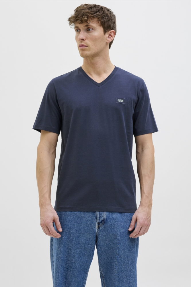 Jack & Jones blauwe heren t-shirt | Model vooraanzicht