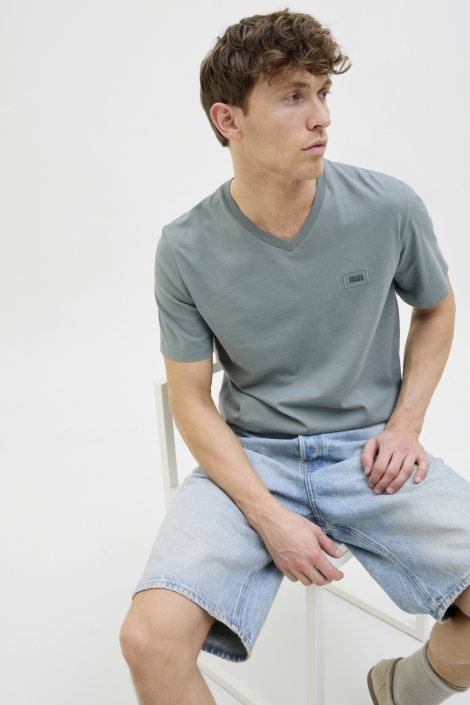 Jack & Jones groene heren t-shirt | Model vooraanzicht