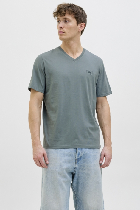 Jack & Jones groene heren t-shirt | Model vooraanzicht