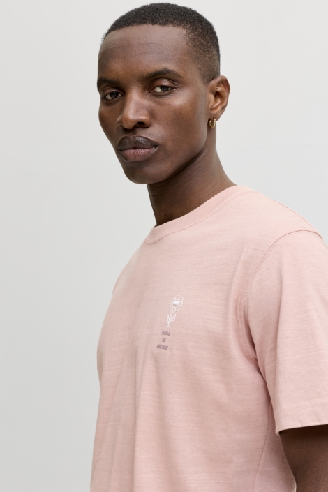 Jack & Jones roze heren t-shirt | Close up