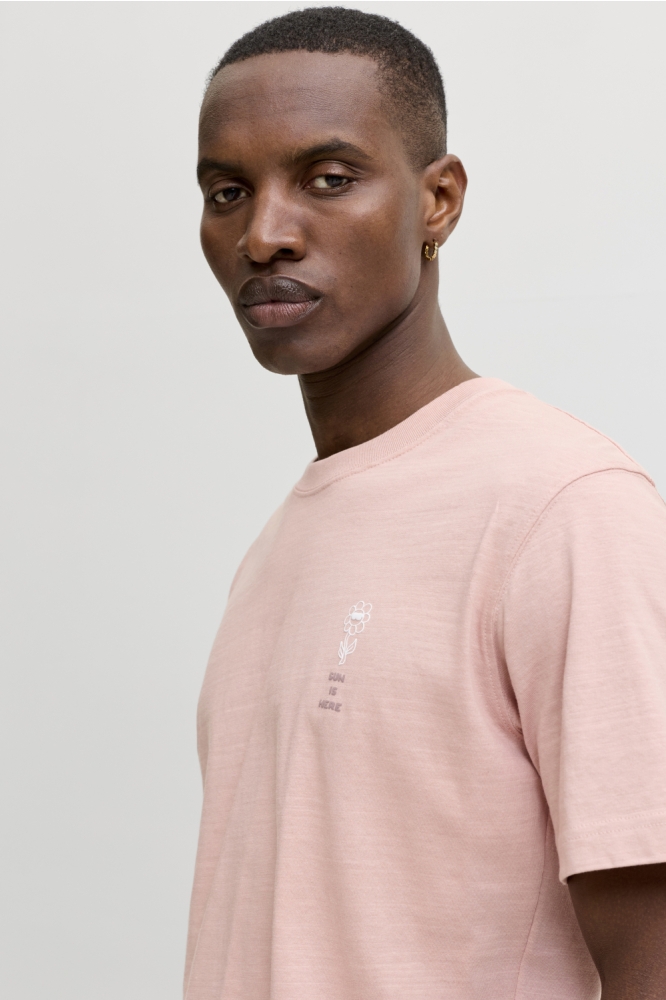 Jack & Jones roze heren t-shirt | Close up
