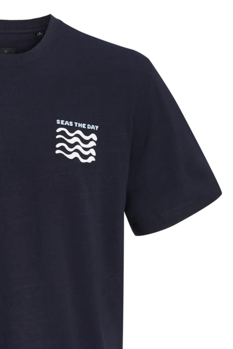 Jack & Jones blauwe heren t-shirt | Close up