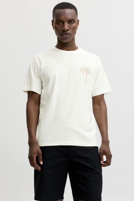 Jack & Jones witte heren t-shirt | Model vooraanzicht