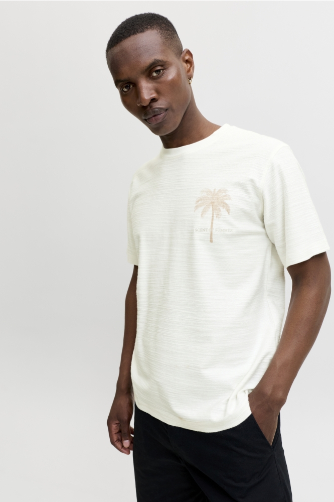 Jack & Jones witte heren t-shirt | Model zijaanzicht