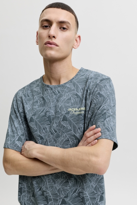 Jack & Jones blauwe heren t-shirt | Close up