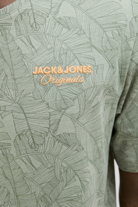 Jack & Jones groene heren t-shirt | Close up