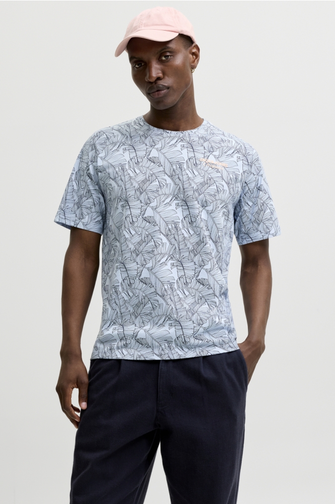 Jack & Jones blauwe heren t-shirt | Model vooraanzicht