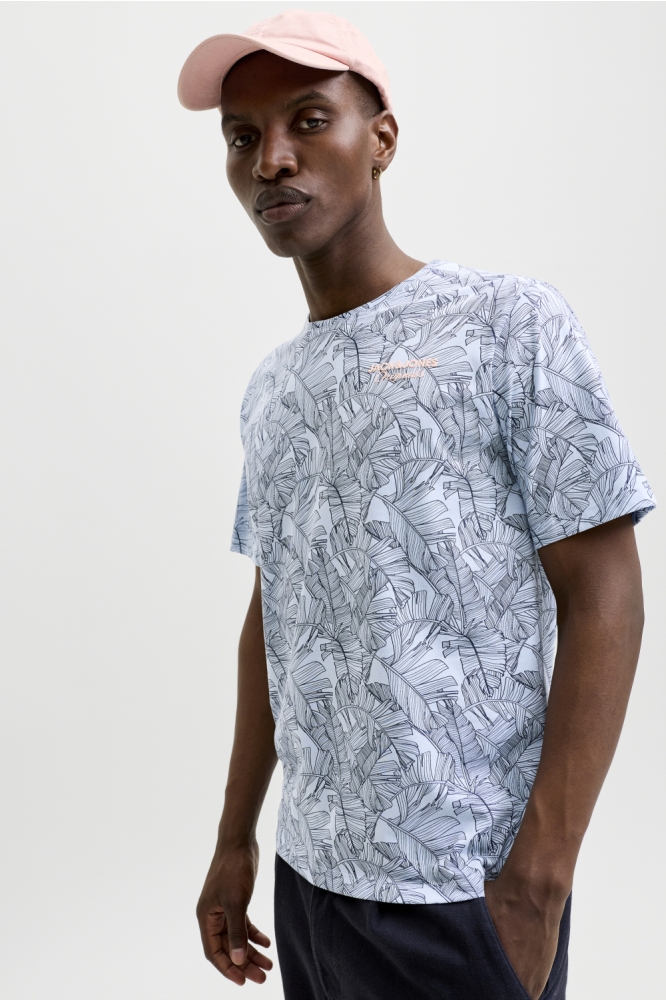 Jack & Jones blauwe heren t-shirt | Model zijaanzicht