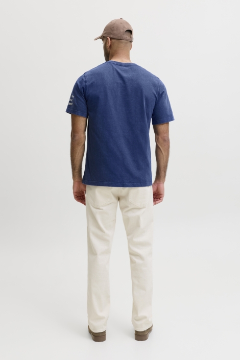 Jack & Jones blauwe heren t-shirt | Model achteraanzicht