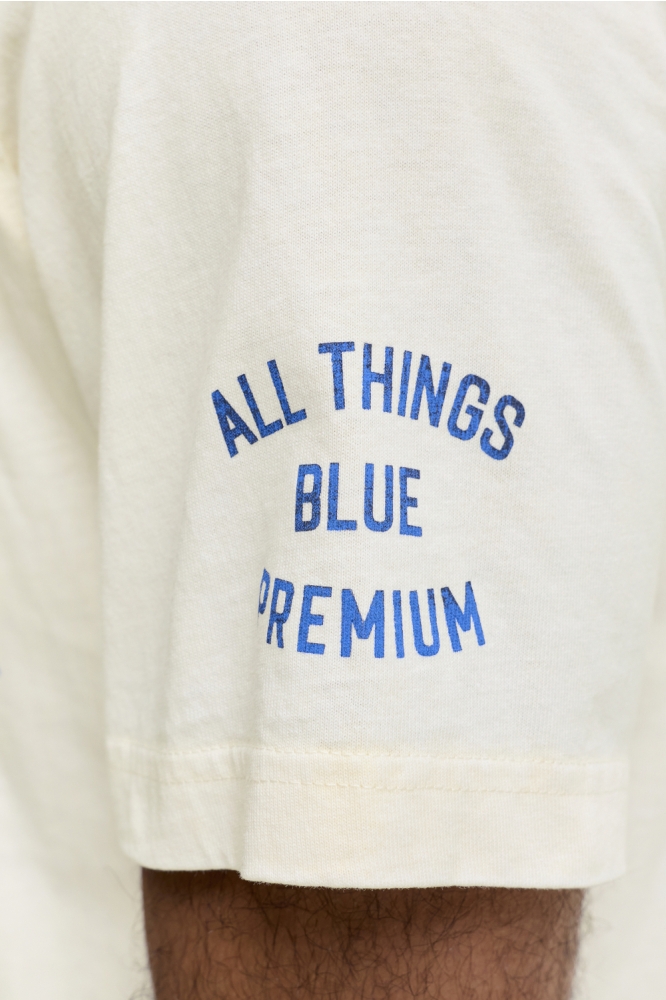 Jack & Jones ecru heren t-shirt | Close up