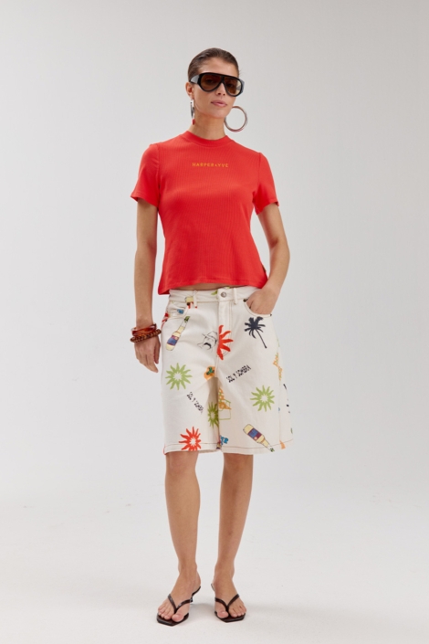 Harper & Yve rode dames t-shirt | Model