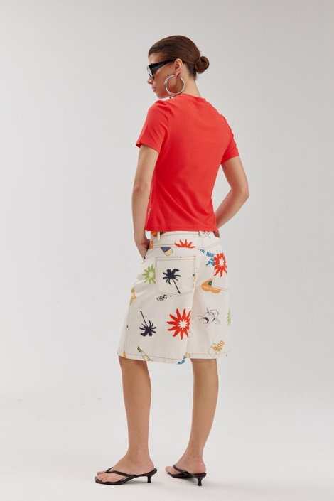 Harper & Yve rode dames t-shirt | Model