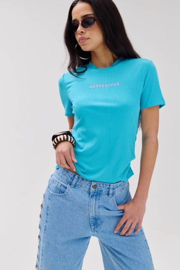 Harper & Yve T-shirt CAMMY SS HS6P415 441 baby blue