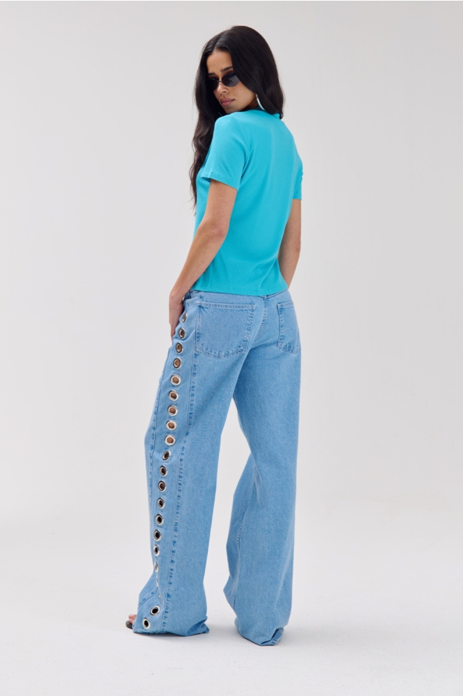 Harper & Yve blauwe dames t-shirt | Model