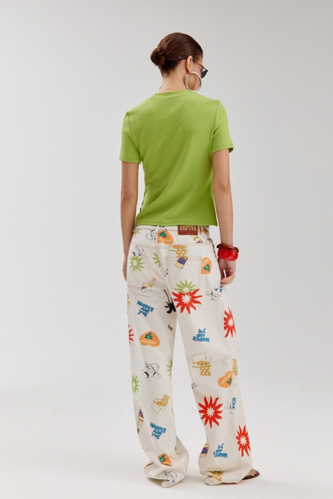 Harper & Yve groene dames t-shirt | Model