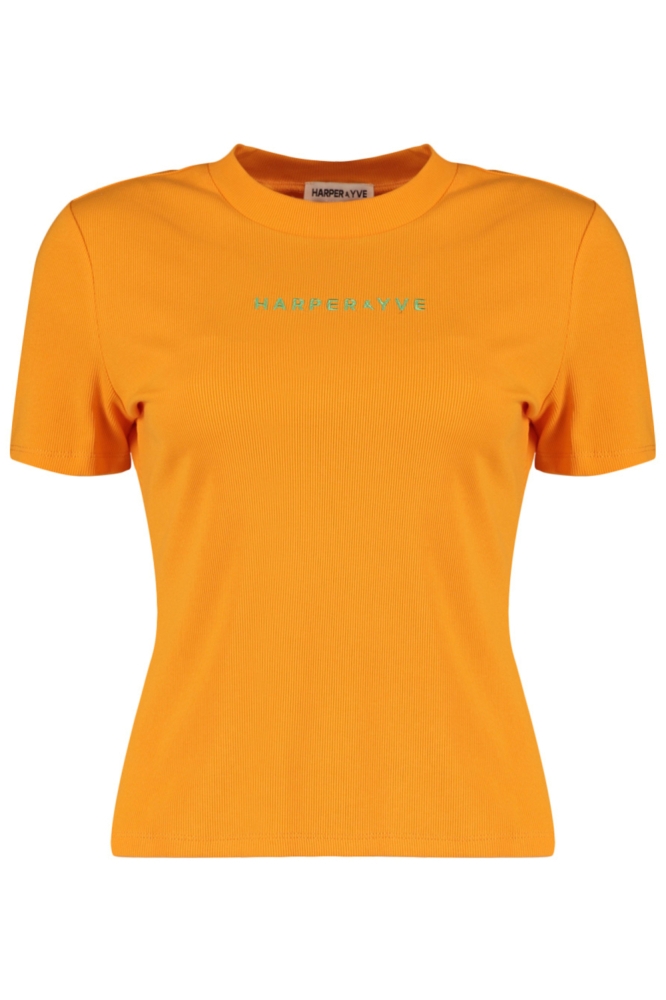 Harper & Yve oranje dames t-shirt | Vooraanzicht