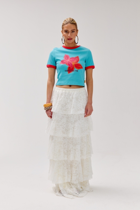 Harper & Yve blauwe dames t-shirt | Model