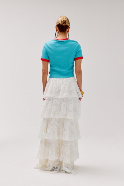 Harper & Yve blauwe dames t-shirt | Model