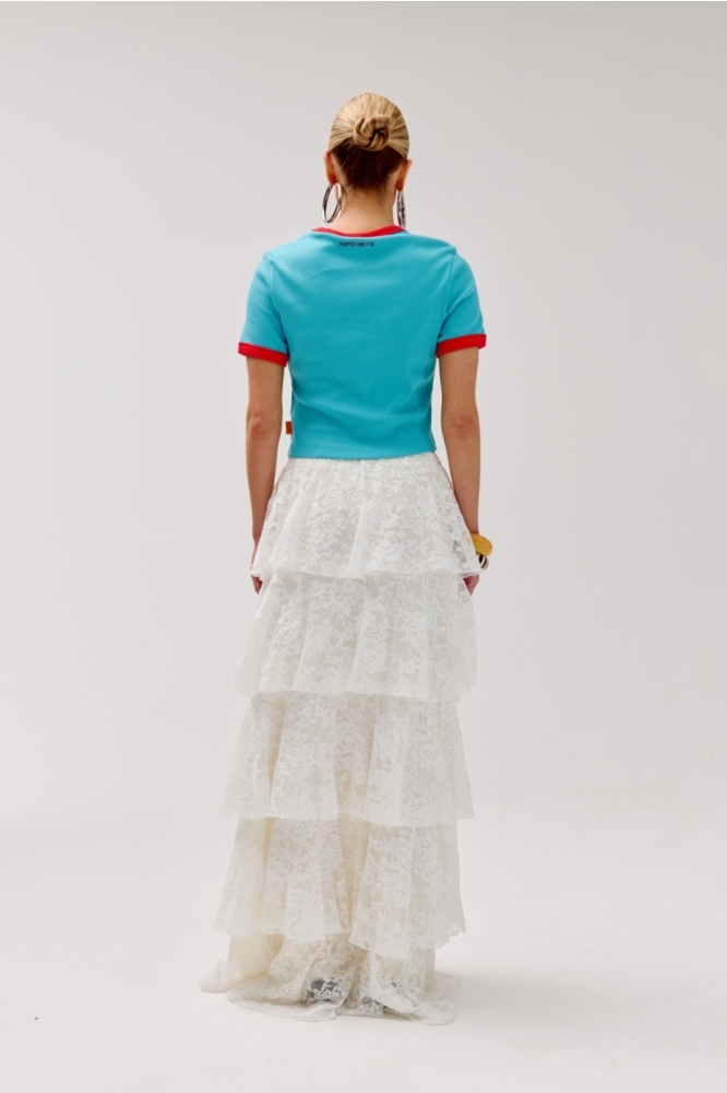 Harper & Yve blauwe dames t-shirt | Model