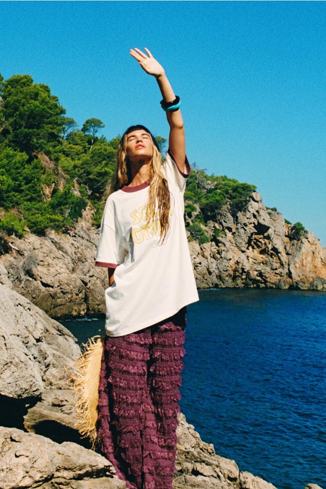 Harper & Yve ecru dames t-shirt | Sfeerbeeld, In situatie