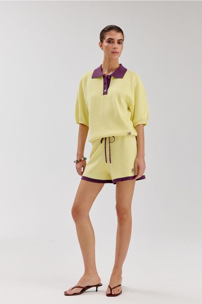 Harper & Yve gele dames t-shirt | Model