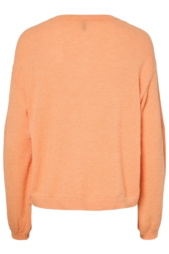 Pieces oranje dames vest | Achteraanzicht