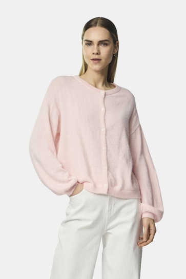 Pieces pcnaomi ls o-neck knit cardigan noo Roze